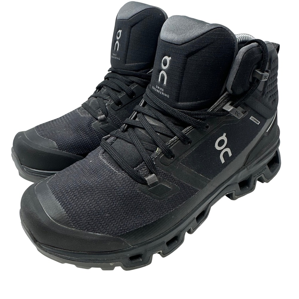 On Running Cloudrock MENS US 7.5 Waterproof Mens Hiking Boots Black 23.99854